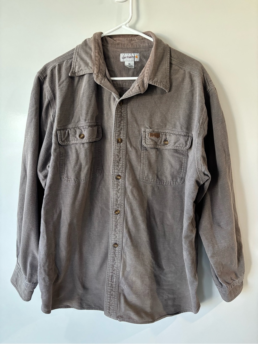Carhartt Taupe Button-Front Work Shirt Jacket